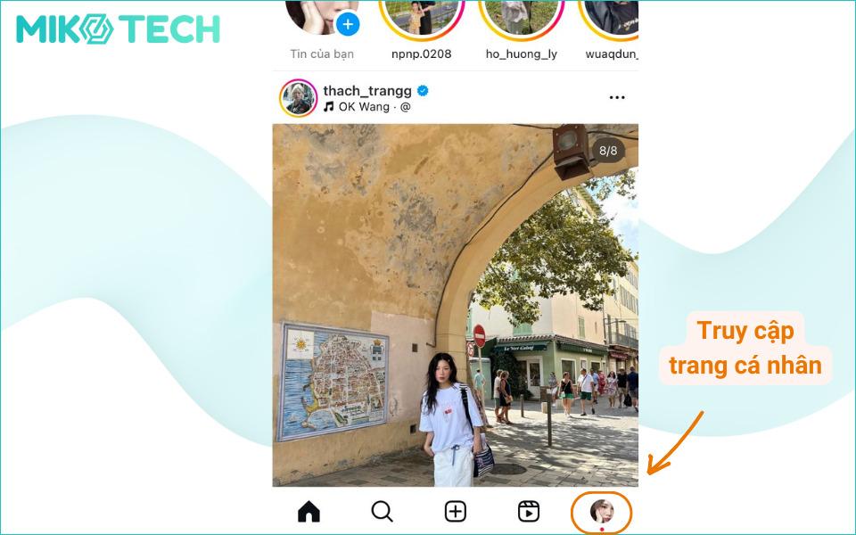 Truy cập trang cá nhân instagram